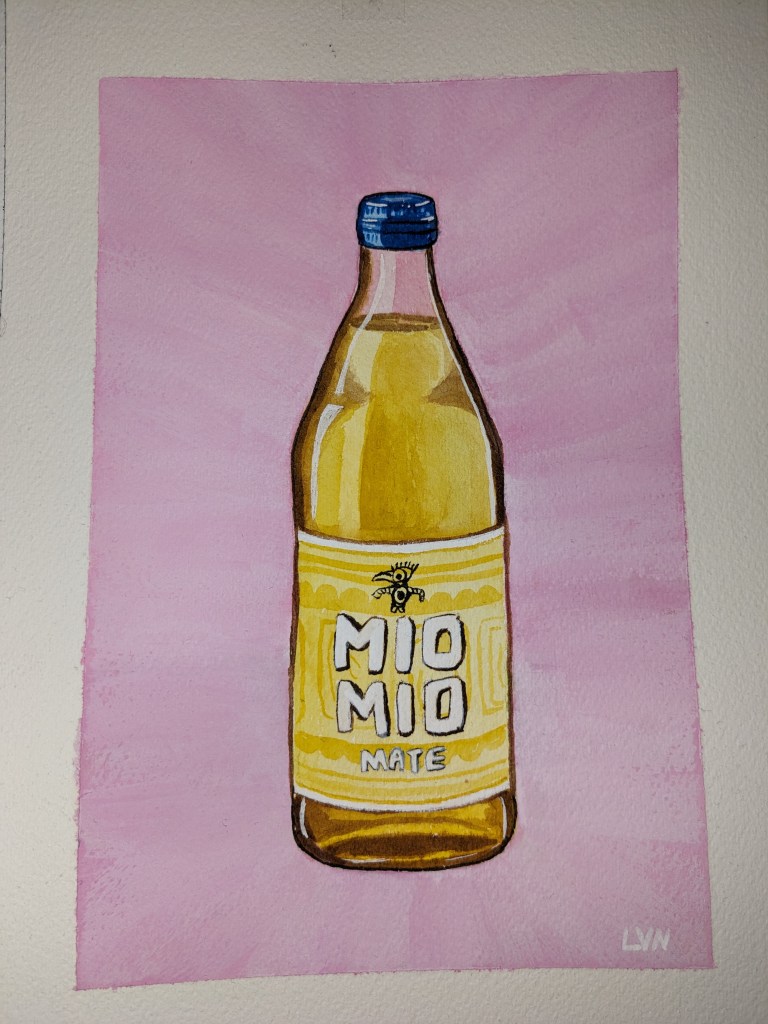 Painting of a Mio Mio Mate bottle